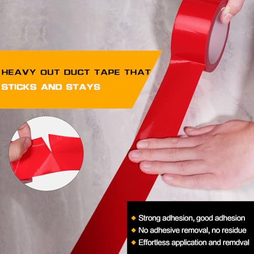 Red Duct Tape Heavy Duty, Waterproof Strong Adhesive Duct Tape for Indoor Outdoor Repairs Packaging Arts Crafts Projects, Tear by Hand 2 Inch x 20 Yards - color: Red