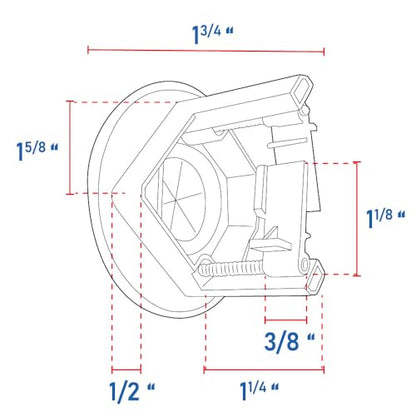 Construct Pro Speedy’Z Screw-in Cable Pass Through Port – White, 1.125" Inner Diameter, 2.5" Outer Diameter, Includes 2-1/8" Hole Saw – Low Profile, Paintable Wall Plate with Rubber Grommet - style: Port and Hole Saw