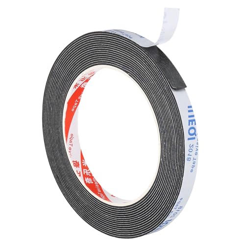 PATIKIL 5m/16.4ft Sealing Foam Tape, 10mm Wide 1mm Thick Single Sided Weather Stripping Door Furniture Seal Strip for Window Pipes Insulation, Black - color: Black, size: 5m*10mm*1mm