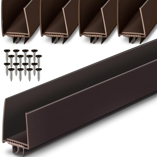 Pickmesh 4 Pcs 36 Inch Adjustable Storm Door Bottom Sweep for Door Seal 1 to 1-2/5In Replacement Parts Under Draft Stopper Weather Stripping Threshold Seal (Brown) - color: Brown, size: 1 to 1-2/5 Inch