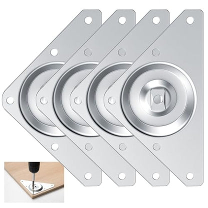 LEIFIDE 4 Pack Heavy Duty Table Leg Brackets, 5.5"x3.5" Galvanized Steel Mounting Plates for Workbench Desk Reinforcement, Rust-Resistant Furniture Hardware