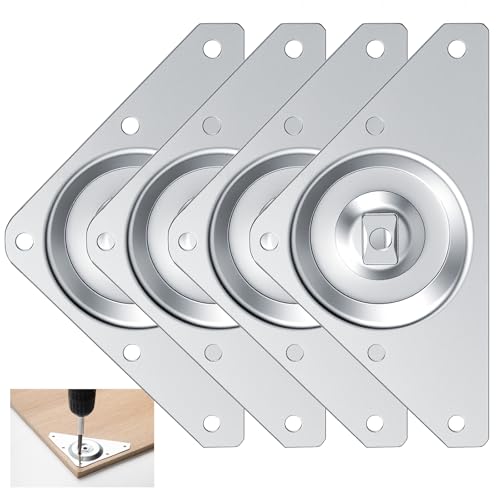 LEIFIDE 4 Pack Heavy Duty Table Leg Brackets, 5.5"x3.5" Galvanized Steel Mounting Plates for Workbench Desk Reinforcement, Rust-Resistant Furniture Hardware