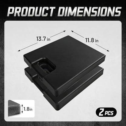 ROBLOCK 2-Pack Rubber RV Jack Pads with Handle Stop Sinking & Slipping, Weather-Resistant RV Stabilizer Jack Pads for Camper Trailer on Uneven Ground Gravel Asphalt Dirt Grass 13.7" x 11.8" x 1.8" - size: Rubber 13.7"*11.8"