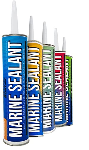 Marine Sealant and Adhesive, Waterproof Marine Grade Caulk, High Temp Water Sealant for Boat, Auto, RV, Without Silicone - 1 Tube, White, 10 oz - color: White, size: 10 oz
