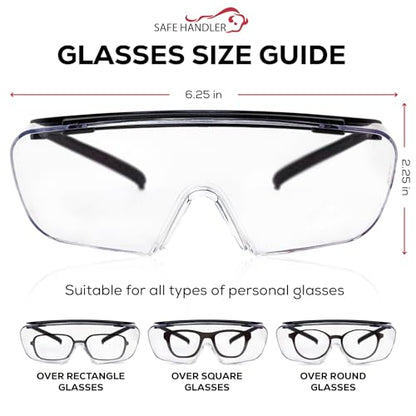 SAFE HANDLER Duarte Premium Over Glasses 3 PAIRS | ANSI Z87.1, Impact Resistant Polycarbonate Lens, UV400, Anti-Fog & Anti-Scratch, Box of 3 - style: 3 Pairs