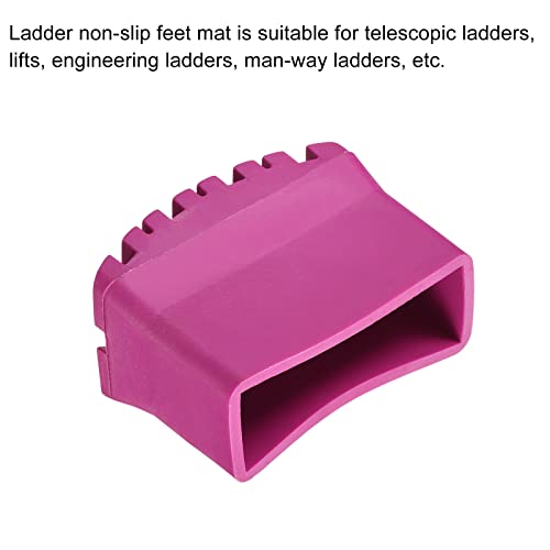 MECCANIXITY Ladder Non-Slip Feet Mat Steep Ladder Accessories Rubber Thicken Pad Cover Cushion for Ladder Protection Rose Red Pack of 2