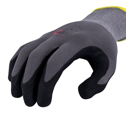 Radians Unisex Industrial Work Glove - Construction: Nylon Shell with Foam Nitrile Palm Dip - Gray - Standard Size XS - size: X-Small