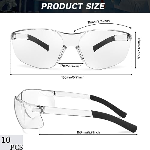 Salfboy 100 Pack Clear Safety Glasses with ANSI Z87.1 Scratch Resistant Eyewear for Women Man Lab Goggles Eye Protection - color: 118-100 Clear