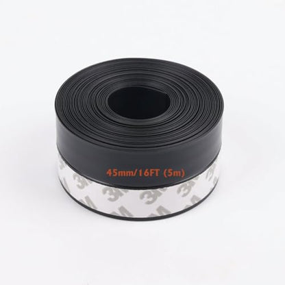 Window Sealing Strip, Self Adhesive Weather Stripping, Silicone Door Bottom Seal Strip Tape for Gaps of House Glass Shower Window and Door Weatherproof Soundproof, Transparent (5m 45mm Black) - size: 5m 45mm Black