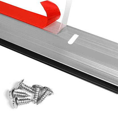 Metal Door Draft Stopper, 43.5 Inch Under Door Sweep Bottom Blocker Seal Strip, Aluminium Sweeps Anti Mouse Bite, Silver - color: Silver