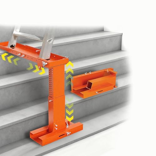 Foldable Ladder Leveler Pro+ - Adjustable 11-18" H & 17-31.5" L Platform for Stairs, 500LB Capacity, Fits <30" Foot Spacing-Orange - color: Orange