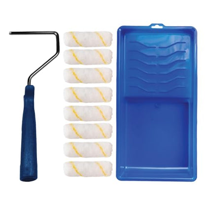 Pro Grade - Paint Roller Tool Kit - 10 Piece Painting Set - Mini Plastic Paint Tray Set, Mini Roller Frame,Microfiber Roller Covers - size: Mini Kit