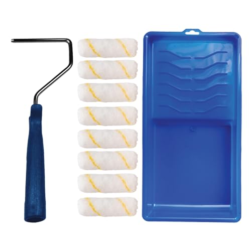 Pro Grade - Paint Roller Tool Kit - 10 Piece Painting Set - Mini Plastic Paint Tray Set, Mini Roller Frame,Microfiber Roller Covers - size: Mini Kit