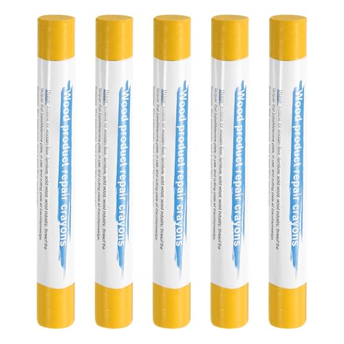 HARFINGTON 5pcs Wood Filler Sticks Wooden Wax Touch Up Furniture Repair Crayons for Scratch Hole Wood, Tangerine - color: Tangerine