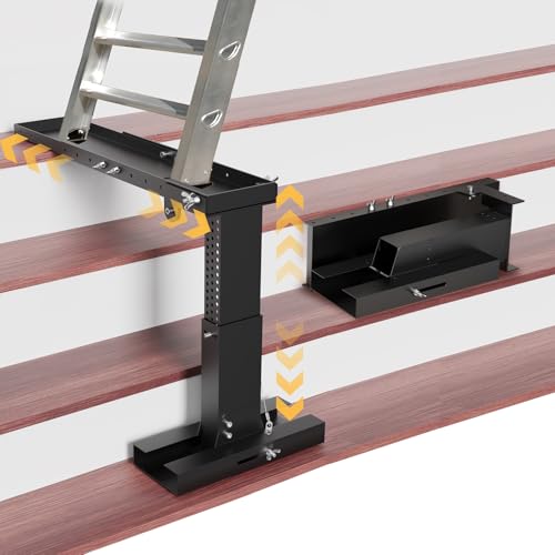 Foldable Ladder Leveler Pro+ - Adjustable 11-18" H & 17-31.5" L Platform for Stairs, 500LB Capacity, Fits <30" Foot Spacing (Black) - color: Black
