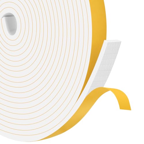 CR Foam Weather Stripping, 1/2 in x 1/8 in x 16.5Ft White Weather Stripping, Tool-Free for Tiny Gap Sealing - color: White, size: 1/2 In x 1/8 In x 16.5Ft