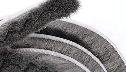 Weather Stripping Door Seal - 5m (16ft) Brush Weather Stripping,Card-Slot Seal Strip Pile Weatherstrip for Door Window (6mm x 8mm (Backing 0.236 x Brush 0.315 Inch) Gray) - size: 6 mm x 8 mm