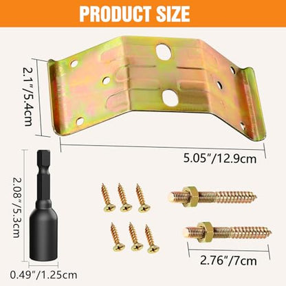 Table Leg Brackets 4-Piece with Hanger Bolt Driver, Heavy Duty Corner Brackets for Wood, Kerf Mount Hardware Kit for Dining Table Desk Bench Leg Repair, Iron Furniture Hardware by Pisman - size: Repair 4PCS with Bolt Driver