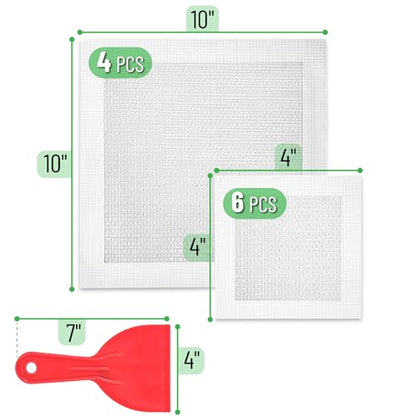 Bates- Drywall Repair Kit, 11 pcs, 4" & 10", Dry Wall Patch Kits, Plaster Wall Repair Patch Kit, Wall Patch Repair Kit, Drywall Hole Patch, Wall Hole Repair Kit, Drywall Patch Hole, Drywall Patch Kit - size: 11 pcs, 4", 10"