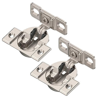Blum 33B355AF22 Compact Face Fix Hinge 107° with Spring and Mounting Plate, incl Screws, Pack of 2 - size: Pack of 2 Sets