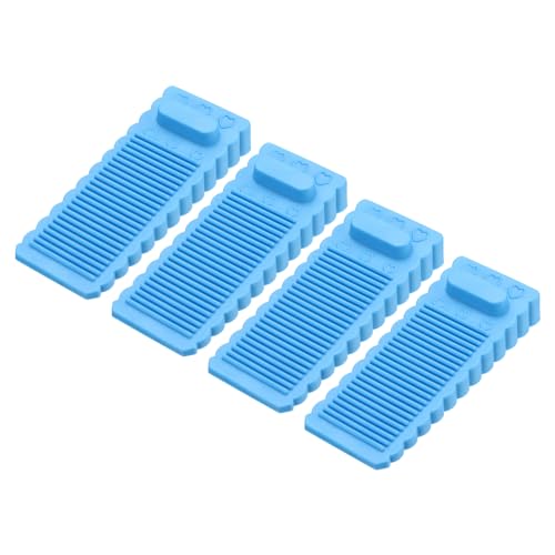 uxcell 4 Pcs Door Stoppers for Bottom of Door, 1.57 Inch Door Stops, Rubber Door Stopper Wedge Anti Slip, Window Stopper Door Stackable, Blue - color: Blue