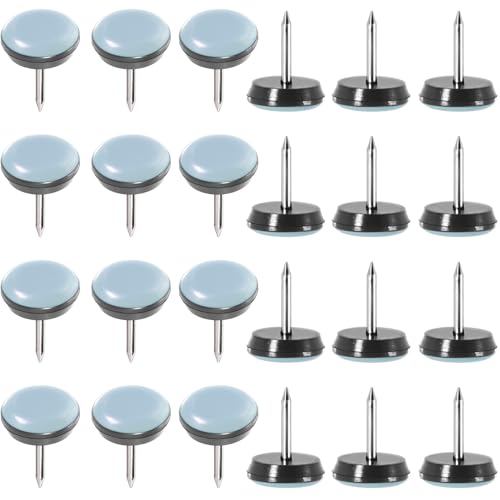24 Pack Nail on Furniture Sliders, 0.63Inch/16mm Round Chair Glides, Teflon Table Sliders Pads, Heavy Duty Sliding Block Floor Protectors for Cabinet, Sofa, Easily Move on The Hardwood Floor - color: 24pcs Φ 16mm, size: ROUND