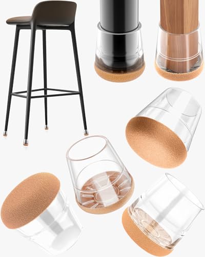 24-Pack Silicone Chair Leg Floor Protectors for Hardwood Floors -Felt Furniture Pads, Rubber Chair Leg Covers/Caps - Noise Reducing & Scratch-Proof - Round Small (Fits 14/16"-15/16" / 21-25mm), Clear - color: Clear, size: Round S (Fit 21–25mm)