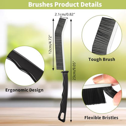 Crevice Cleaning Brush,10 Pcs Cleaning Supplies Cleaning Brush Tools,Hard Bristle Crevice Brush for Household Use Bathroom Tiles Kitchen Practical and Durable - color: Black03