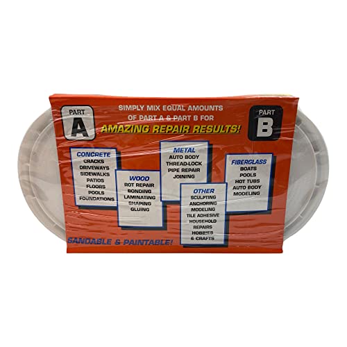 Polygem LCR Crack Sealer and Paste for Concrete Wall Leak Repair - High Strength 2 Component System Works on Concrete, Wood, Fiberglass, Metal, Plastic, Glass, and More