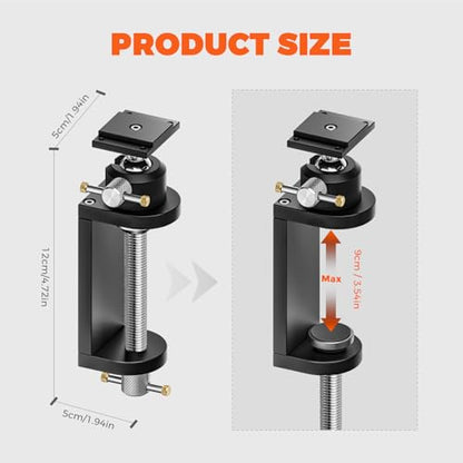 Luvan 360° Rotating Mini Bench Vise Stand, Double Locking Heavy-Duty Table Vise Stand with Enhanced Clamping Force, Adjustable Angle Vise Bracket Table Clamp Stand with Swivel Base for Fractal Vise ﻿ - color: Mount Vise and Grinder