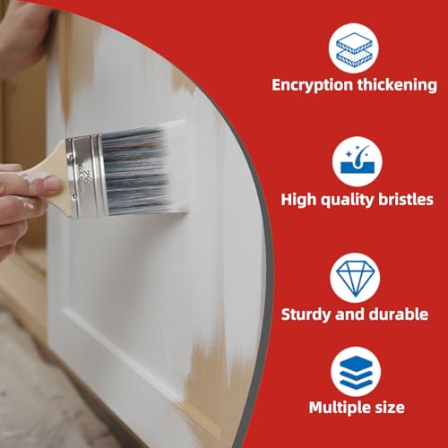 Wesquer 3 Inch Professional Paint Brushes 12-Pack, Premium Synthetic Bristles for Smooth Finish, Easy to Clean & Reusable for Wall, Cabinet, Interior & Exterior Painting - size: Z3 inch (12 pack)