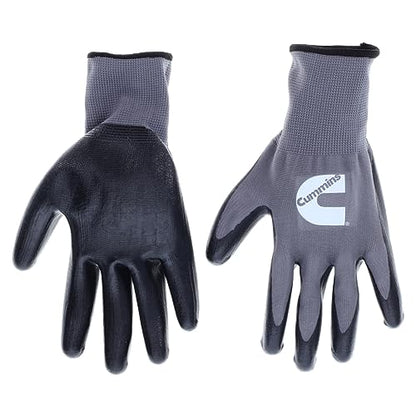 Cummins Gray Nitrile Dipped Palm Gloves CMN35153 - Nonslip Coated Work Gloves Gardening PPE All-Purpose Grip Hi Flex - Large