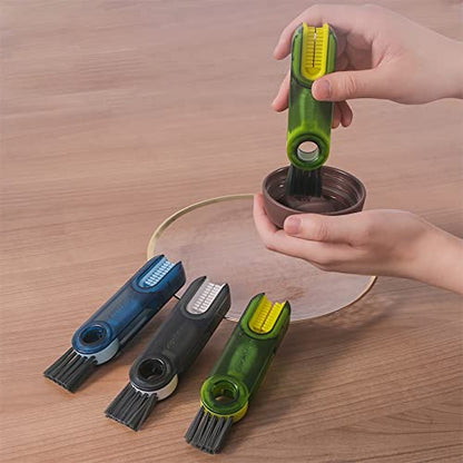 3 in 1 Cup Lid Gap Cleaning Brush Set, Multifunctional Insulation Bottle Cleaning Tools, Mutipurpose Tiny Silicone Cup Holder Cleaner, Home Kitchen Cleaning Tools - style: 3Pcs Grey