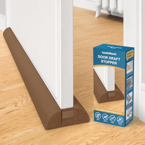 Augblinds Door Draft Stopper 36 Inch, Under Door Gap Filler Bottom, Adjustable 30'' to 36'' Noise Blocker Soundproof Seal Gap up to 1.7'' Door Sweep, Machine Washable, Brown - color: Brown, size: 1 Pack-36 Inch