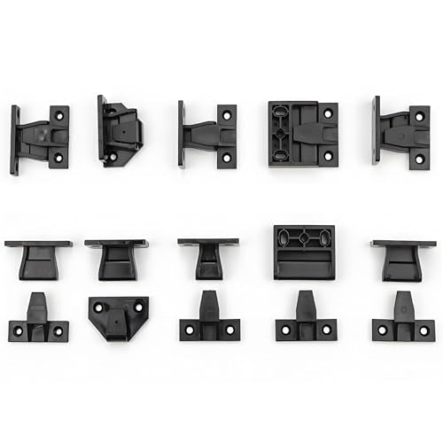 Keku AS-M Adjustable Push Fittings Panel Frame Components Connectors Bracket Partition Fastener Slide on Shelf Support Load Capability 20kg Plastic (20 Pairs) - size: ASM