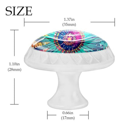 White Cabinet Knobs, Dresser Knobs, 4PCS Drawer Pulls with Screws for Home Office Kitchen, Flower Floral Christmas - color: COLOR8085