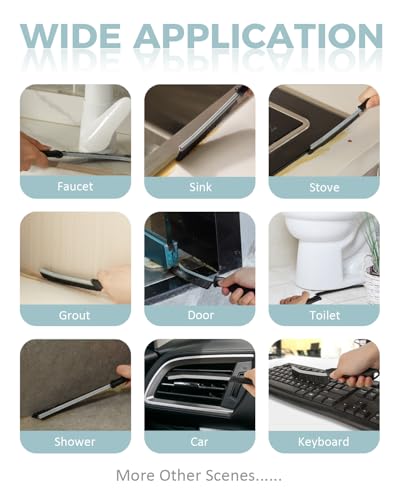 SXhyf Crevice Cleaning Brush - Grout Scrub Brush, House Cleaning Supplies, Gap Cleaning Tools, Home Essentials, Gifts for Women Men, Hard Bristle Crevice Cleaner Brush for Household Use, Bathroom