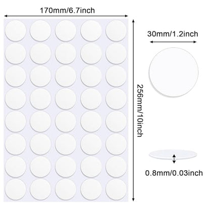 JANYUN 140 Pcs Double Sided Sticky Dots Removable Round Putty Clear Double Sided Tape for Crafts No Trace Sticky Tack Adhesive Tape (30 mm) - size: 1.18" Round