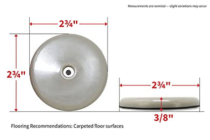 Shepherd SlideGlide 2-3/4" Round Adhesive Furniture Sliders for Carpet, Heavy-Duty Protective Furniture Moving Pads with Self-Adhesive or Screw-On Application, Set of 4, Beige - style: 2-3/4 Inch, 4-Pack