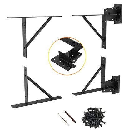 Gate Corner Brace Bracket Heavy Duty Adjustable No Sag Kit Durable Solid Iron for Shed Doors,Driveway Gates,Corral Gates,Wood Windows,Gate Frame Kit,Gate Hardware