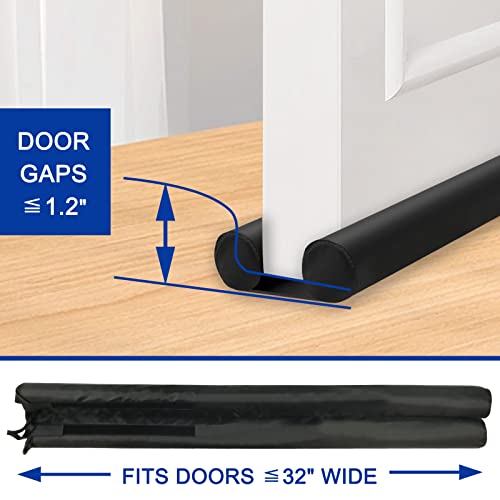 Adjustable Under Door Draft Stopper - Effectively Blocks Cold Air, Wind, Dust, and Reduces Noise - 32" Length - size: 32 inches