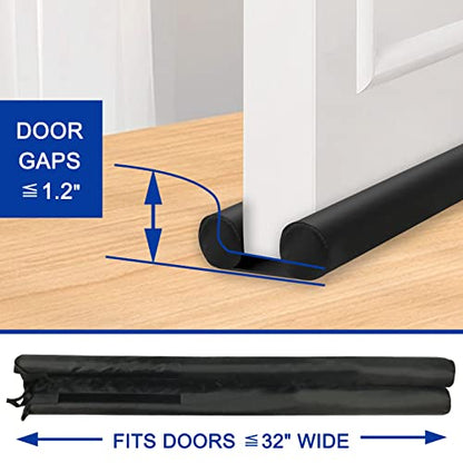 Adjustable Under Door Draft Stopper - Effectively Blocks Cold Air, Wind, Dust, and Reduces Noise - 32" Length - size: 32 inches