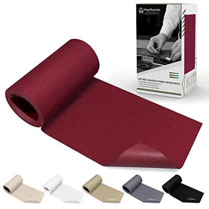 KING MOUNTAIN Canvas Iron on Patch,3"×60",Waterproof 100% Cotton Fabric Repair Patch,Used for Various Sofa,Tent,Clothes,Seats,Suitcases (Burgundy) - color: Burgundy, size: Canvas-3"x60"