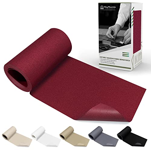 KING MOUNTAIN Canvas Iron on Patch,3"×60",Waterproof 100% Cotton Fabric Repair Patch,Used for Various Sofa,Tent,Clothes,Seats,Suitcases (Burgundy) - color: Burgundy, size: Canvas-3"x60"