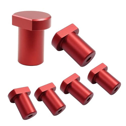 6Pcs Aluminum Alloy Bench Dogs Clamps Red Woodworking Workbench Stoppers Workbench Positioning Planing Plug for 3/4 Inch (19mm) Dog Hole