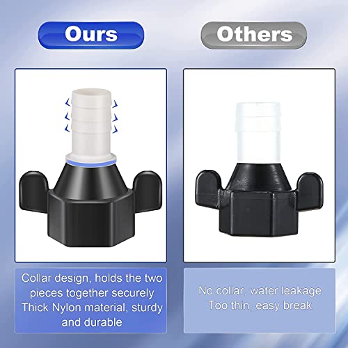 Dreyoo 1/2 Inch x 14 NPT x 1/2 Inch Barb Elbow and Straight Swivel Adapter RV Water Pump Fittings with Thread Seal Tape, 0.5 Inches Female Threaded Pex Fittings for Water Pump Strainer ()