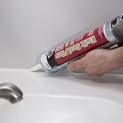 DAP Kwik Seal Plus 18510 Adhesive Sealant, 10.1 oz Cartridge, brighter white