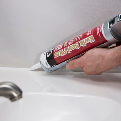 DAP Kwik Seal Plus 18510 Adhesive Sealant, 10.1 oz Cartridge, brighter white