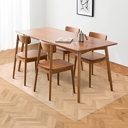 Floor Mats for Home, 5'×7' Clear Area Rug for Dining Room, Durable Non-Slip Hard Floor Living Room Rug, PVC Waterproof Rolling Chair Protector for Kitchen, Bedroom, High Traffic Areas - color: Frosted Clear, size: 5' x 7' (Rectangular)