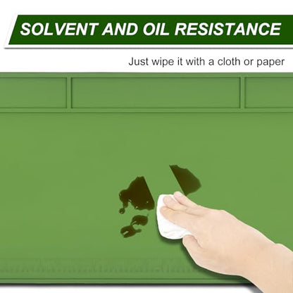 Gun Cleaning Mat Rifle Cleaning Mat Large, Magnetic Gun Maintenance Mat with Cleaning Supplies & Ruler, Universal Gun Cleaning Kit with Anti-Slip Rubber Cleaning Pad for All Guns - color: Green